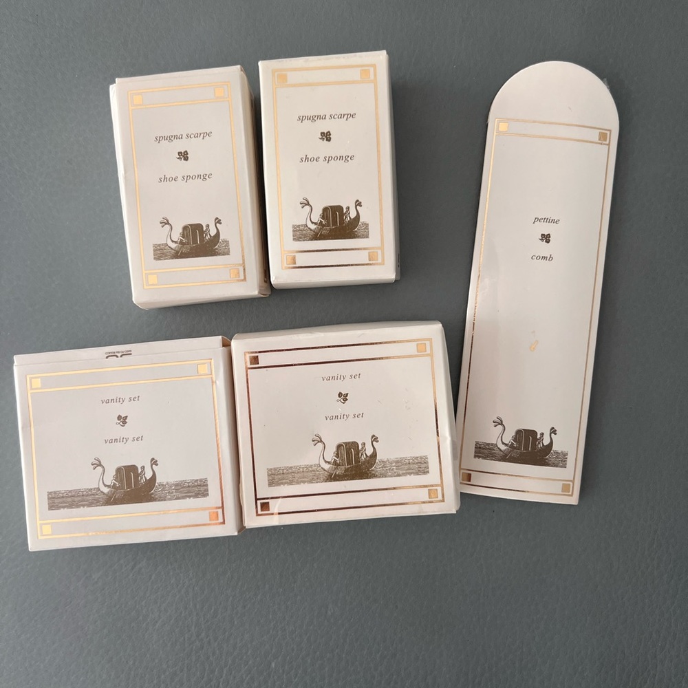 NEW BUNDLE TRAVEL TOILETRIES - HOTEL MONACO- VENICE ITALY- VANITY/SHOE/COMB